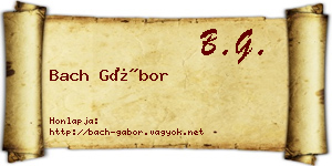 Bach Gábor névjegykártya
