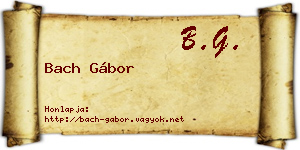 Bach Gábor névjegykártya
