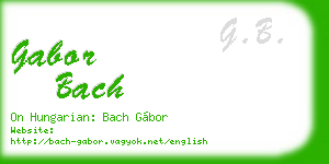 gabor bach business card