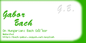 gabor bach business card